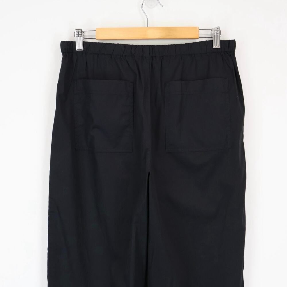 NWT Madewell Pull-On Barrel-Leg Utility Pants In Poplin Jet Black Size Medium - Picture 7 of 10
